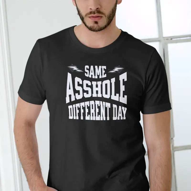 Same Ahole Different day funny T Shirt, Unisex Cotton Casual Menswear