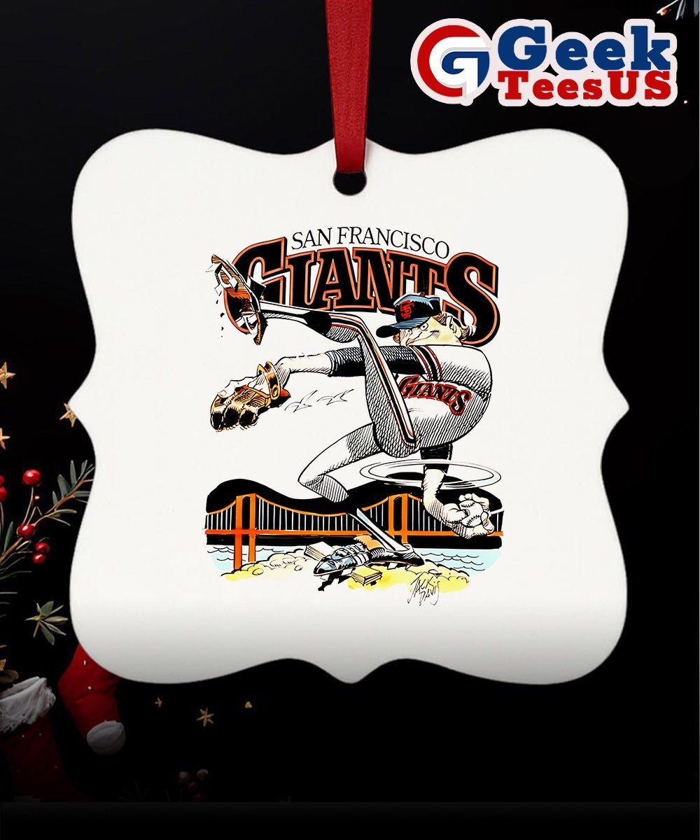 San Francisco Giants baseball pitcher cartoon Ornament