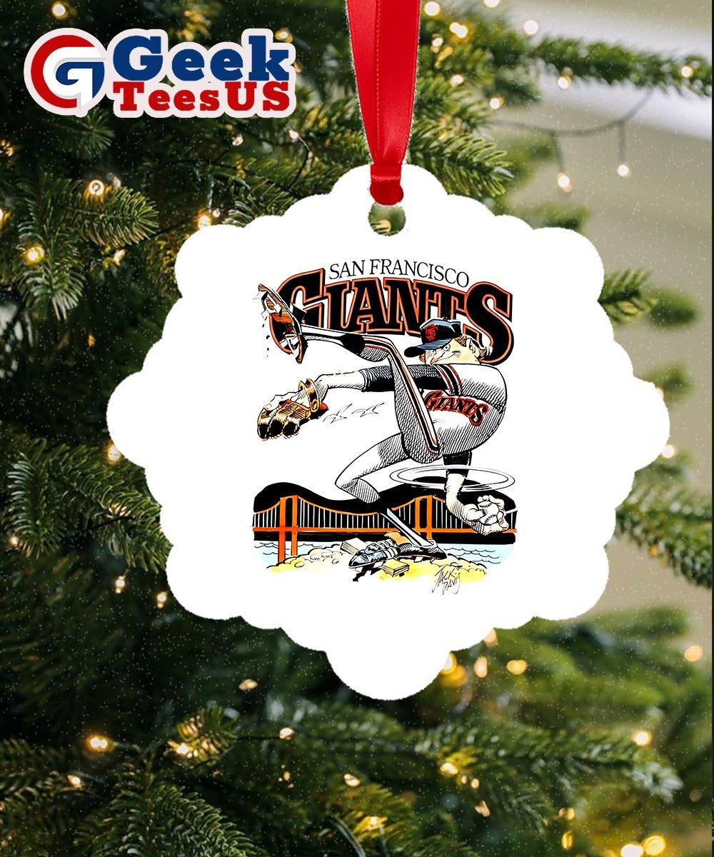 San Francisco Giants baseball pitcher cartoon Ornament