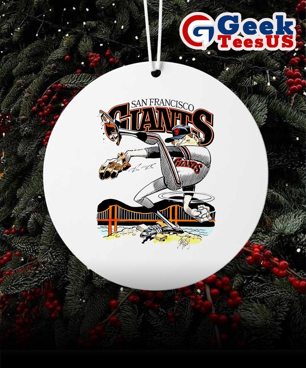 San Francisco Giants baseball pitcher cartoon Ornament