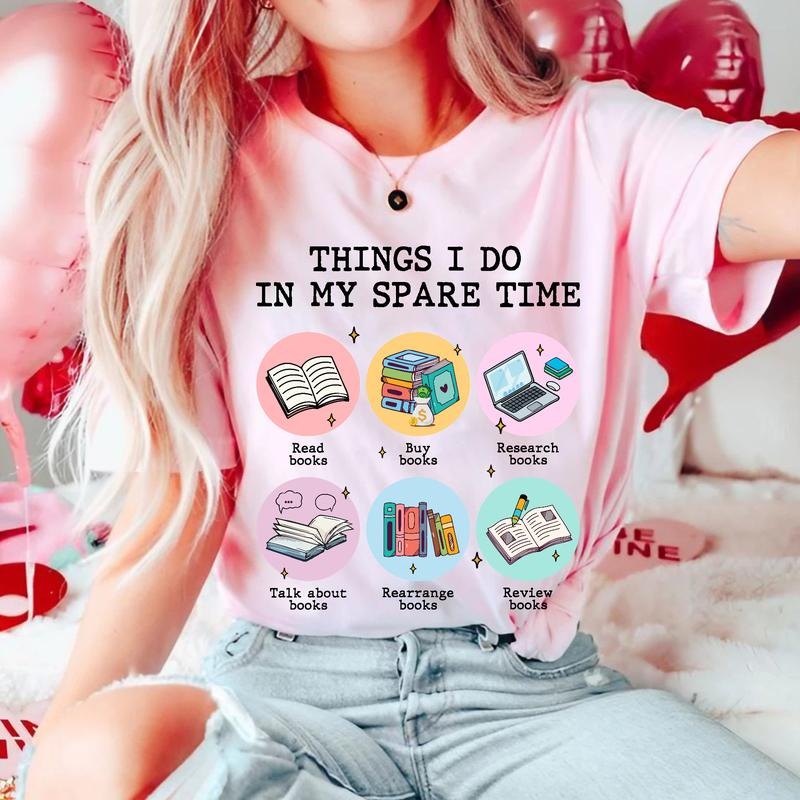 Sandjest Book T-Shirt Things Swoosh Red plumber brand Red plumber brand My Spare Time Gift for Women Girl Friends...