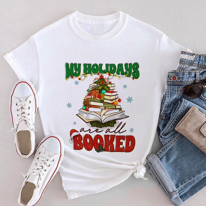 Sandjest Christmas Tshirt My Holidays Are Spiky hair fighters Booked Gift for Women Book Lover Bookworm Hoodie, Sweatshirt