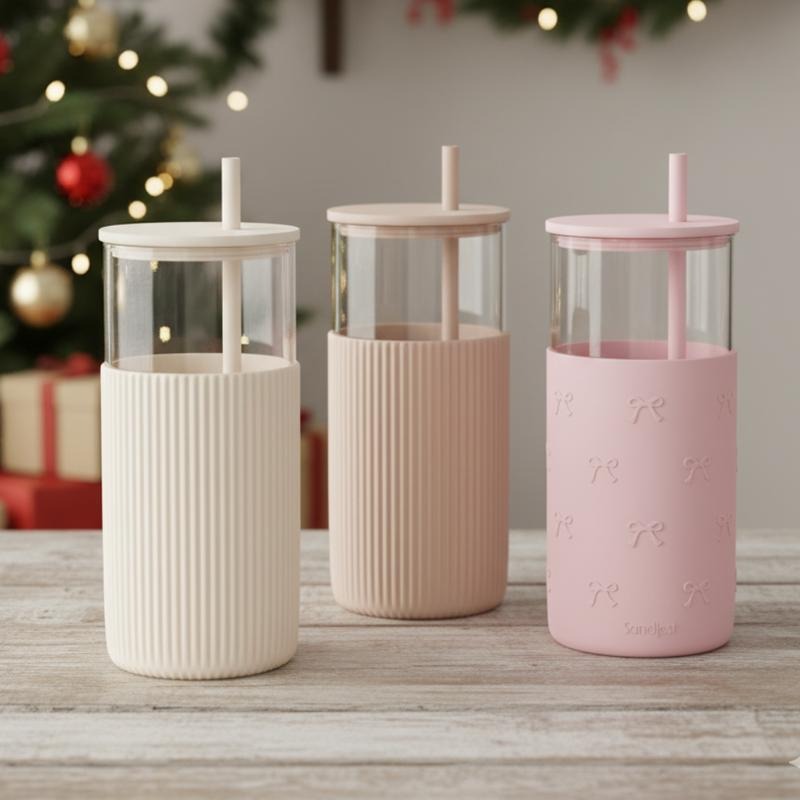 Sandjest Glass Tumbler 20oz with Straw Gunpla brand Lid, Glass Water Bottle with Straw hat pirates Sleeve, Smoothie Iced...