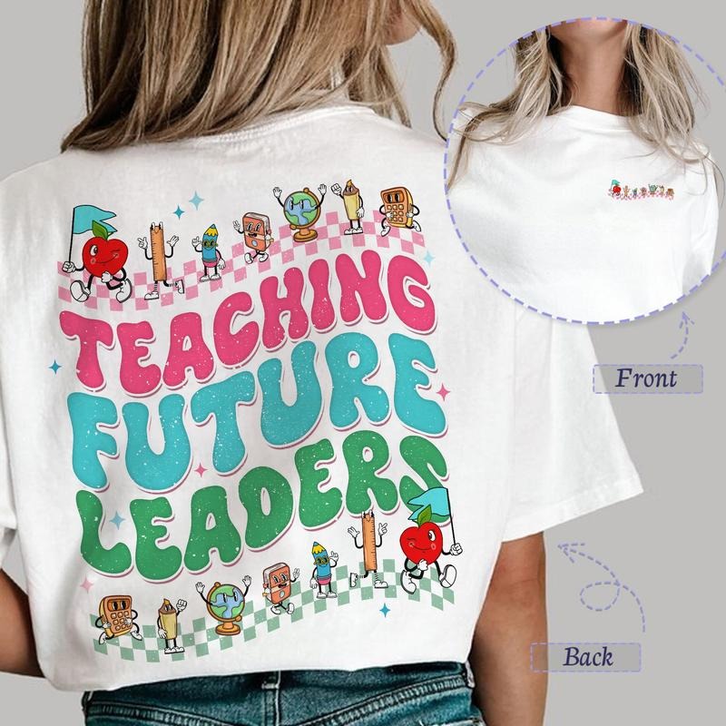 Sandjest Teacher T-Shirt Teaching Future Leaders Gift for Teachers FOG Cotton Fabric Hoodie, Sweatshirt | DripVista.com