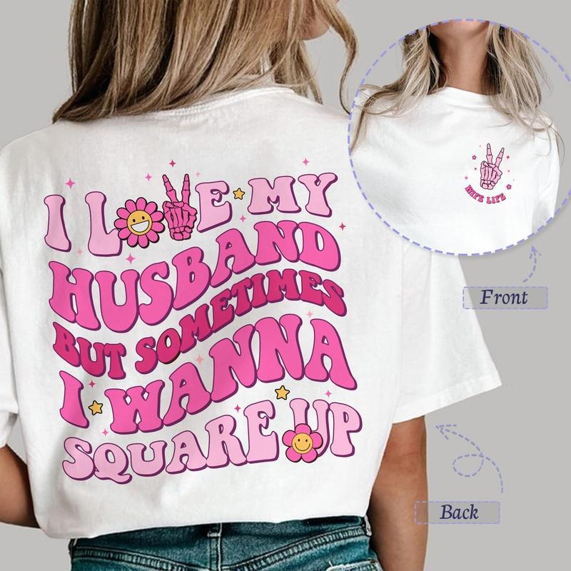 Sandjest Valentine Swoosh Love My Husband Funny Gift for Wife Girlfriend Fiance T-Shirts, Hoodie, Sweatshirt | DripVista.com