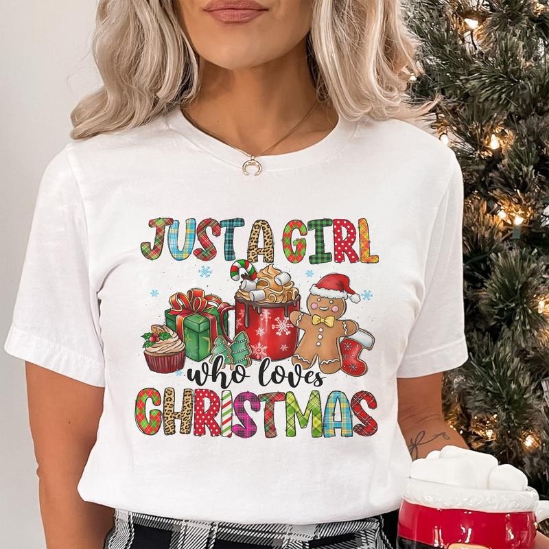 Sandjest Xmas Shirt Just WB shield Girl Love Christmas Gift for Women Girls Friends Hoodie, Sweatshirt | DripVista.com