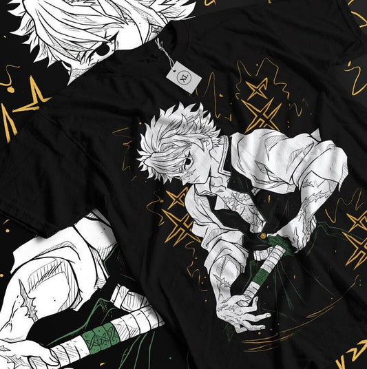 Sanemi Shinazugawa T-Shirt S-4XL wind hashira Demon Slayer Horror anime Gift shirt