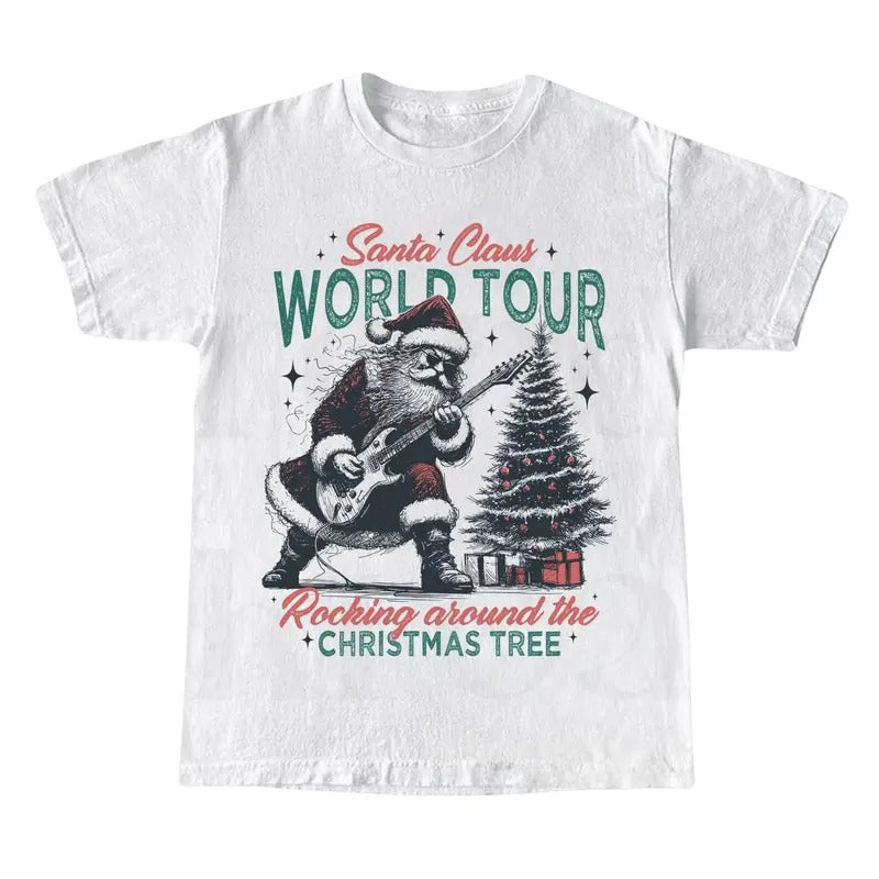 Santa Claus World Tour Christmas Shirt, Rocking Around The Christmas Tree Hoodie, Sweatshirt | DripVista.com