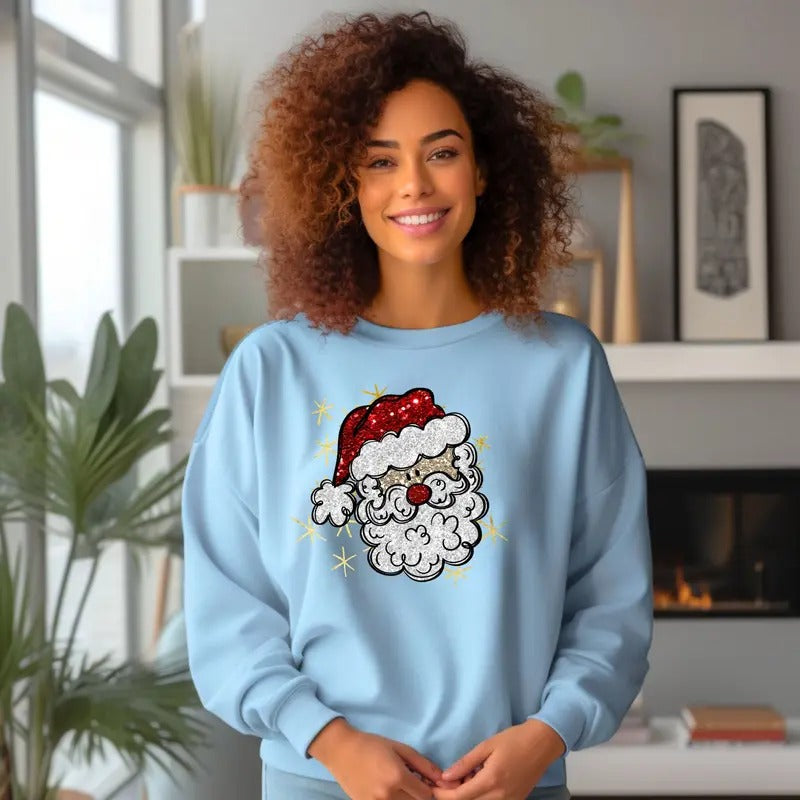 Santa Crewneck Sweatshirt T-Shirts, Hoodie | DripVista.com