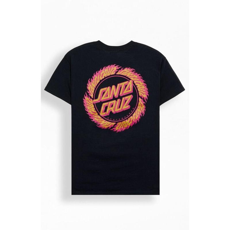 Santa Cruz Men's Flame Ringed Dot T-Shirt - Multicolor Hoodie, Sweatshirt | DripVista.com