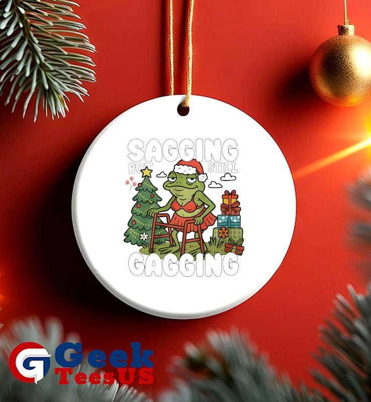 Santa Frog sagging but still gagging Christmas shirt