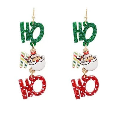 Santa HOHOHO Earrings T-Shirts, Hoodie, Sweatshirt | DripVista.com