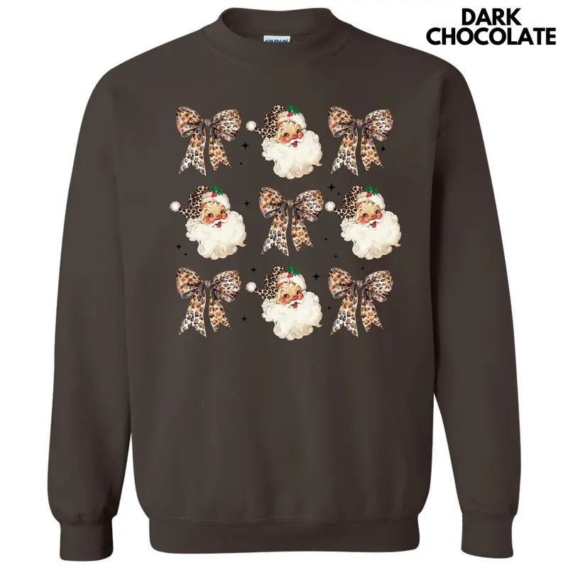 Santa Leopard Coquette Collage Sweatshirt 'NLB' T-Shirts, Hoodie | DripVista.com
