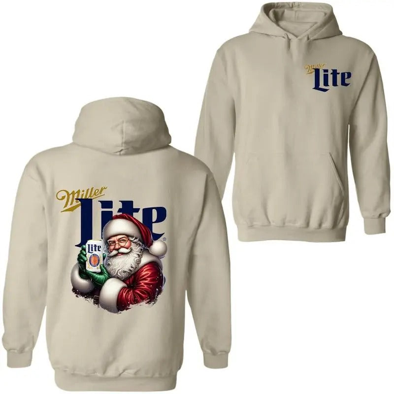 Santa Miler Lite Hoodie-Sweatshirt-Shirt, Merry Christmas Miler Lite Tee, Christmas Miler Lite Hoodie, Trending Beer Tee,...