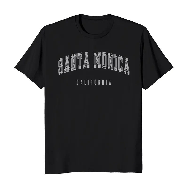Santa Monica California Classic Short Sleeve Men's T-Shirt Casual Cotton