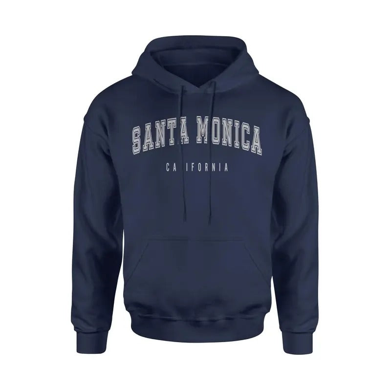 Santa Monica California Unisex Classic Hoodie Sweatshirt Cotton Fabric