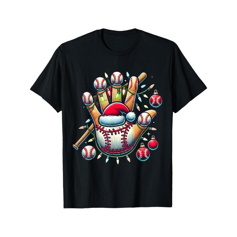 Santa Sports Design For Men Christmas Baseball Player T-Shirt made in usastyle{n002}2