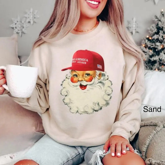 Santa Trump Christmas Sweatshirt, Funny Christmas Shirt, Santa Trump Shirt, Election Shirt, Republican Christmas , Trump Won Shirt, For Men, For Women