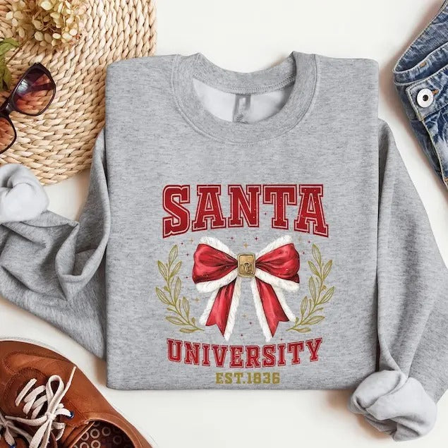 Santa University Sweatshirt, Santa University est 1836 Shirt, Christmas Sweatshirt, Merry Christmas Shirt, Christmas...