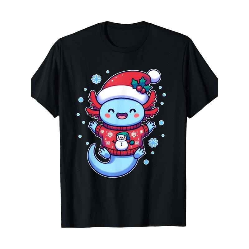 Santa axolotl Funny cute xmas funny christmas T-Shirt220g100%cotton made in usa T-Shirts, Hoodie, Sweatshirt | DripVista.com