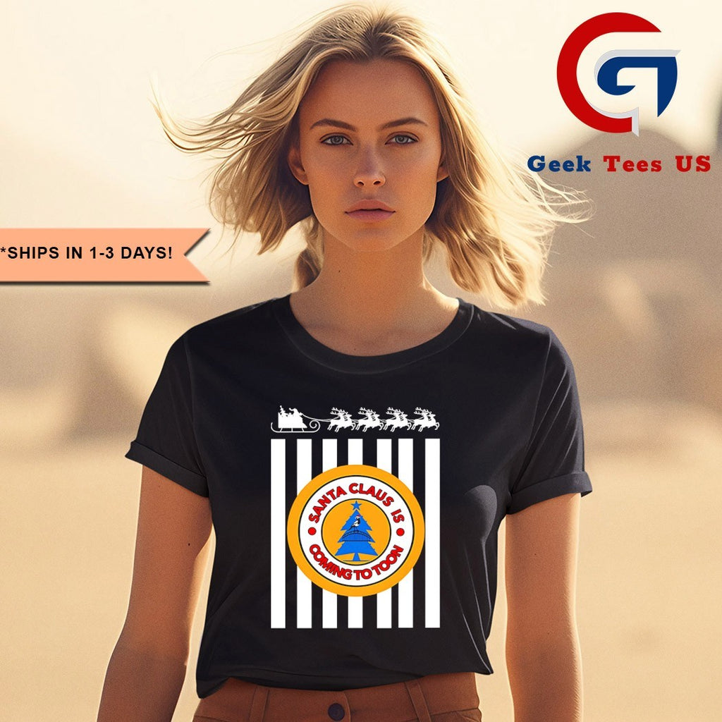 Santa claus is coming to toon Christmas 2025 shirt