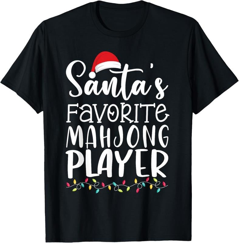 Santa's Favorite Mahjong Player Ugly Sweater Christmas Funny T-Shirt Hoodie, Sweatshirt | DripVista.com