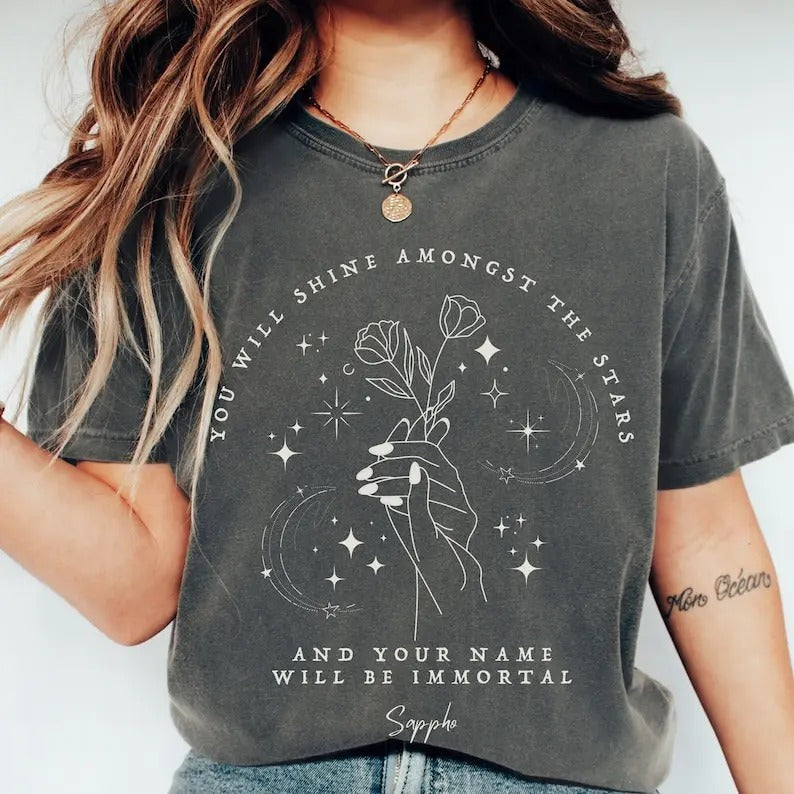 Sappho Poet Shirt Sapphic Clothing Sapphic Shirt Sapphic Gifts Subtle Pride Shirt Bi Pride Shirt Subtle Lesbian Subtle...