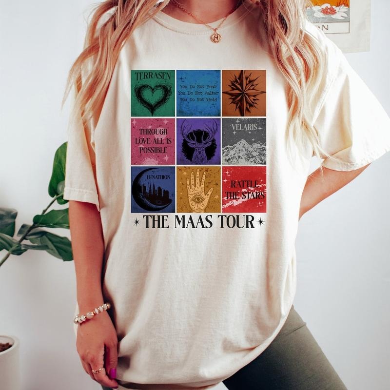 Sarah J. Maas Eras Tour Comfort Shirt, The Maas Tour Fan Shirt, Throne of Glass Merch, ACOTAR Velaris Tee, Crescent City...