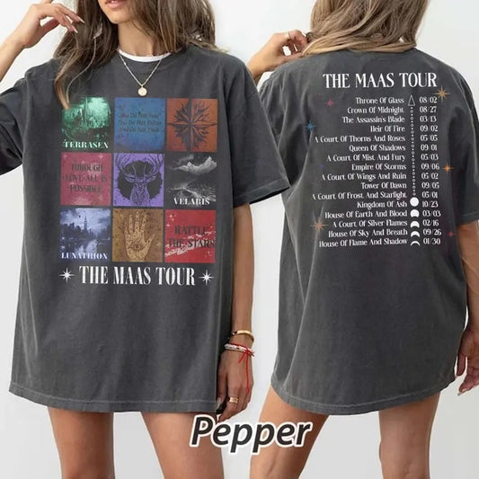 Sarah J. Maas Eras Tour T-Shirt, The Maas Tour Tee, Crescent City, Throne of Glass Merch, SJM Fan Apparel, Unisex Tee