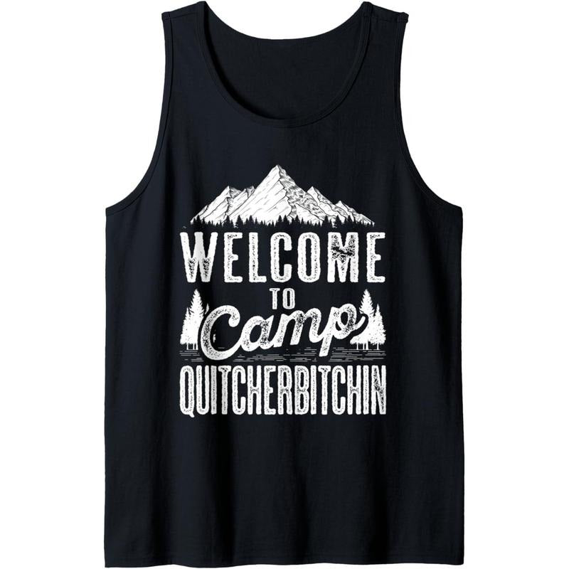 Sarcastic Camping Shirts With Saying Camp Quitcherbitchin Tank Top Made in USA Hoodie, Sweatshirt | DripVista.com