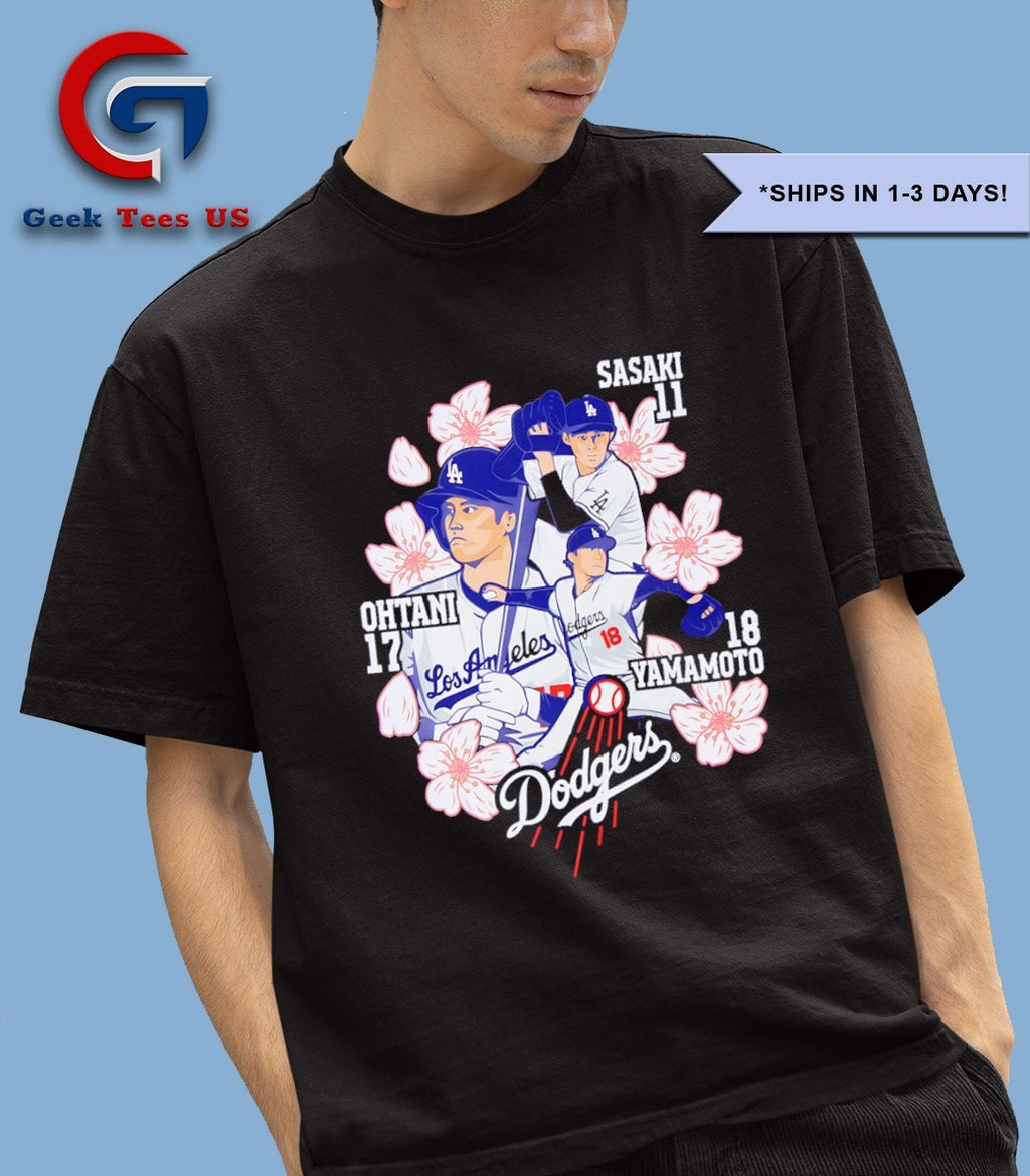 Sasaki Otani and Yamamoto players Los Angeles Dodgers baseball Tokyo Series 2025 shirt