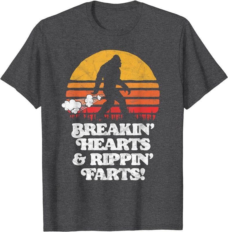 Sasquatch Breakin Hearts & Rippin Farts! Funny Bigfoot Sun T-Shirt Hoodie, Sweatshirt | DripVista.com