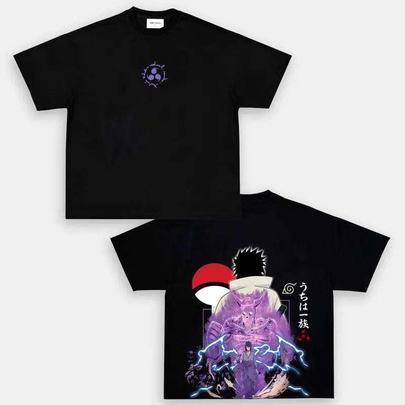 Sasuke Anime Double Printed Vintage Oversized Tee Unisex Anime Manga Heavy Cotton T-shirt, Anime Lover, Top Hoodie,...