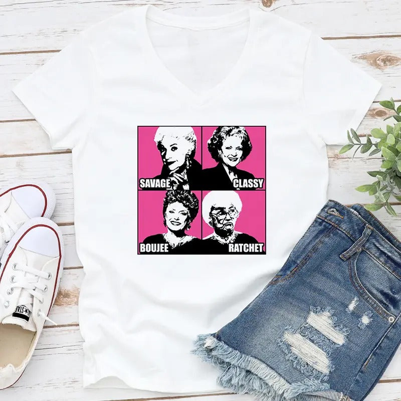 Savage Classy Boujee Ratchet Golden Apparel T-Shirts, Hoodie, Sweatshirt | DripVista.com