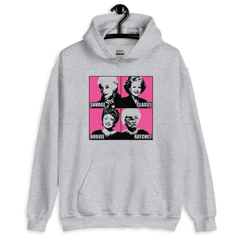 Savage Classy Boujee Ratchet Golden Graphic Hoodie