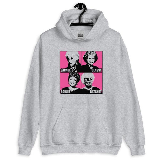 Savage Classy Boujee Ratchet Golden Graphic Hoodie