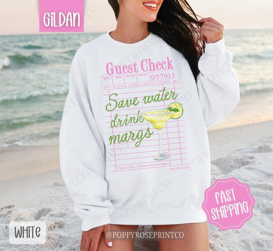 Save Water Drink Margs Sweatshirt, Cute Cocktail Sweater, Trendy Margarita Crewneck