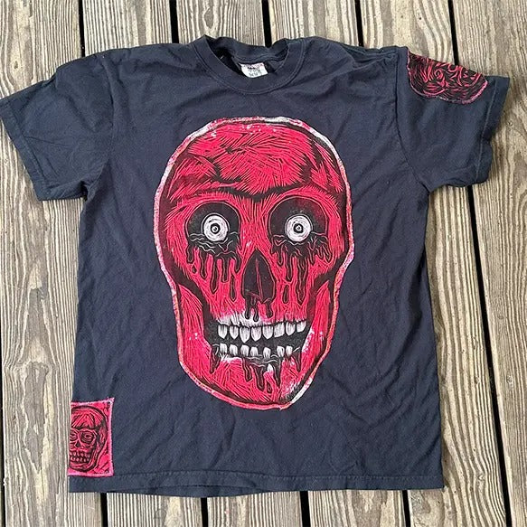 Scarlet Skull  Hand printed Limited Edition T Shirt