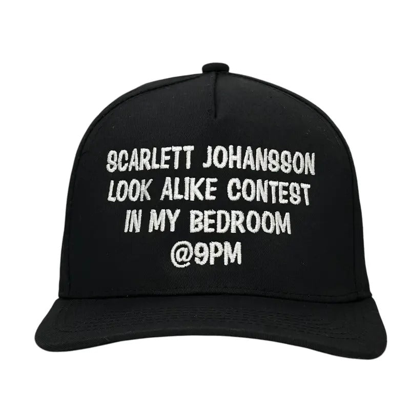 Scarlett Johansson Look Alike Contest Hat Custom Embroidered T-Shirts, Hoodie, Sweatshirt | DripVista.com