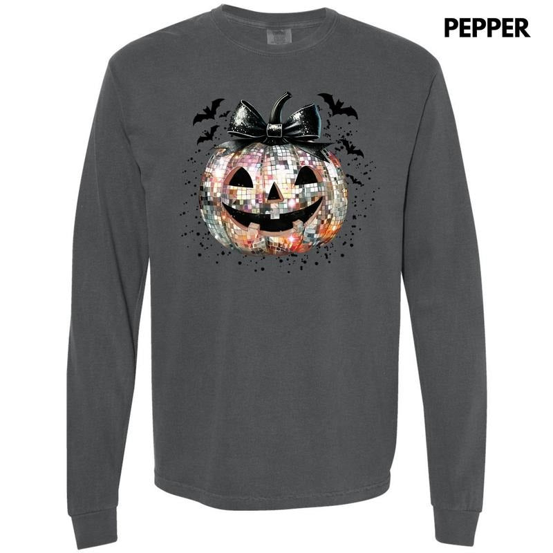 Scary Disco Jack O Lantern Long Sleeve Comfort Colors T-Shirt 'NLB' Hoodie, Sweatshirt | DripVista.com