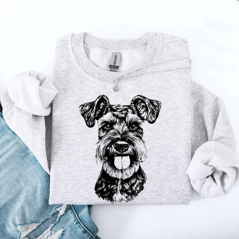 Schnauzer, Pet, Dog Breed Sweatshirt, Crew Neck, Women's, Crewneck T-Shirts, Hoodie | DripVista.com