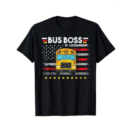 School Bus Driver Clothing School Bus Boss - School Bus Driver T-shirt Made in USA