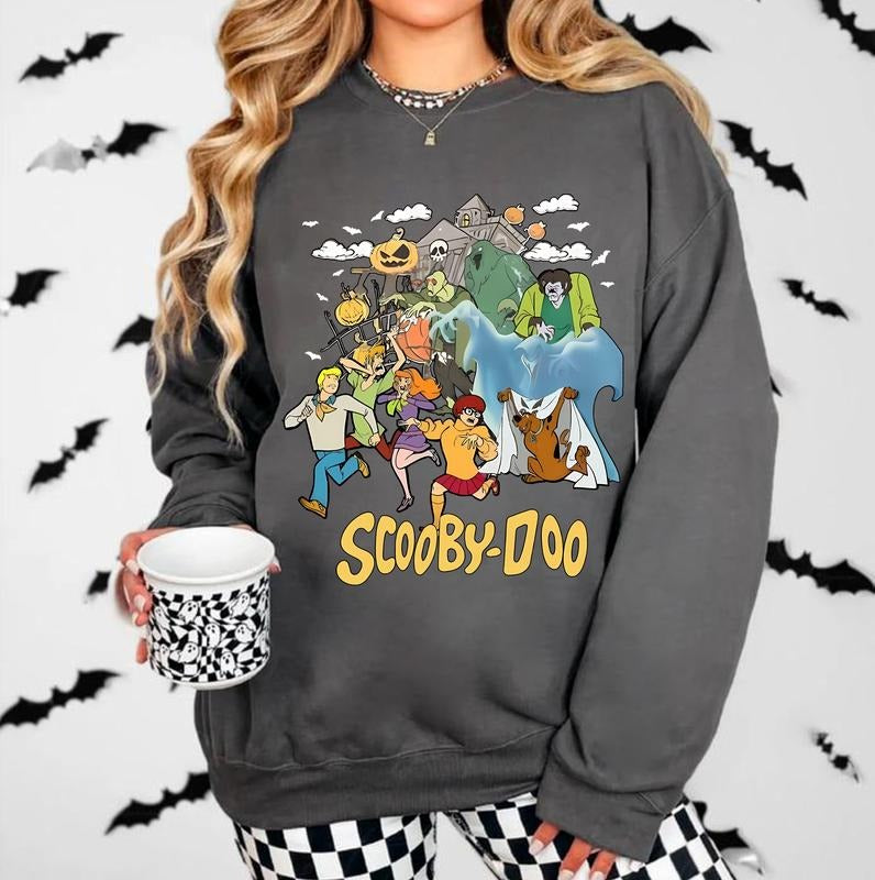 Scooby Doo Halloween Sweatshirt, Vintage Halloween Cartoon Tee Shirt, Retro Nostalgia Halloween Sweatshirt