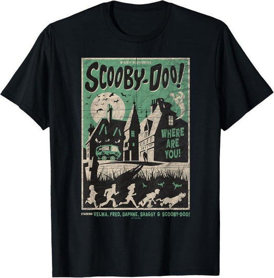 Scooby-Doo Mystery Incorporated Scary House Movie Poster T-Shirt, Halloween Shirt, 90s Movie Tee, For Men, For Women