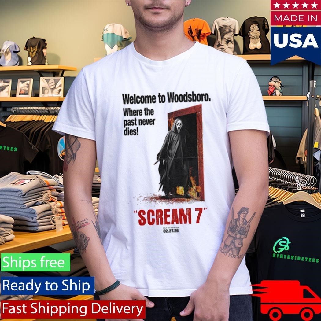 Scream 7 Movie Welcome To Woodsboro Art By Creepy Duck Shirt