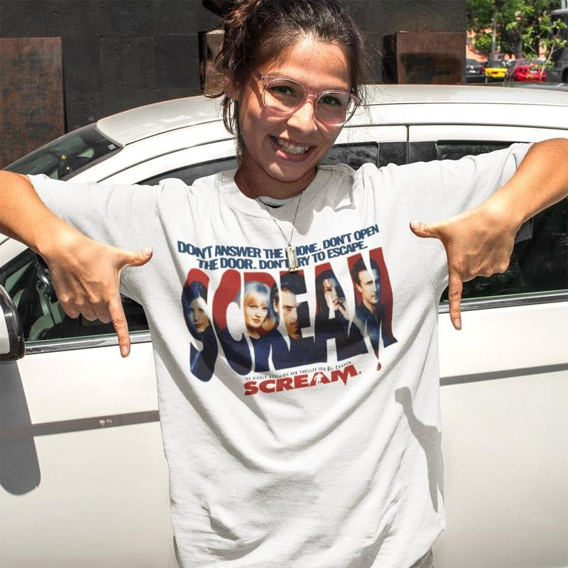 Scream Movie Vintage Classic T-Shirt, Scream 90s Movies Shirts, Scream Classic Horror Movie Tshirt, Aesthetic Clothing, Funny Halloween Tee Top Womenswear Underwear Lady Underwear Lady