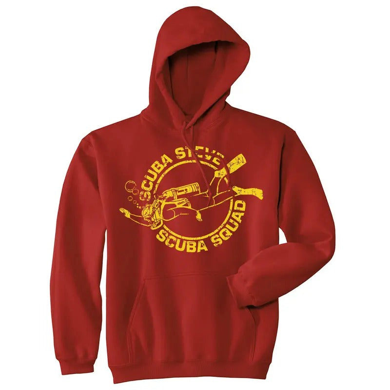 Scuba Steve Scuba Squad Sweatshirt Funny Diving Hoodie Funny Hoodies Funny Movie Pullover Novelty Sweatshirt Red - T-Shirts