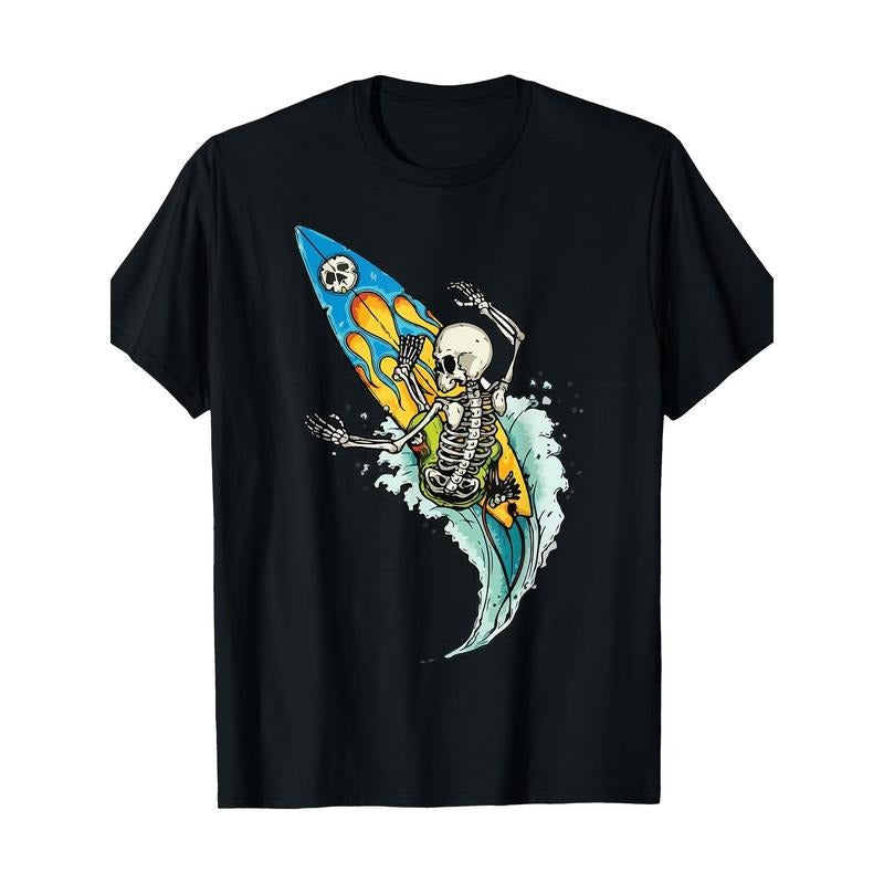 Sea surfboard Skeleton Surf 100% cotton T-shirt Made in USA Hoodie, Sweatshirt | DripVista.com