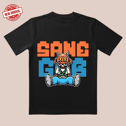 Season Launch! 'Space Guys' 3D Printed Tee | 3D Cut & Neon Orange-Blue Clash | Trendy Streetwear for All Occasions