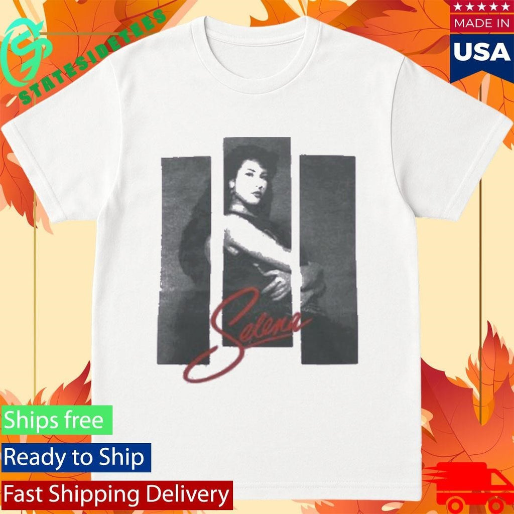 Selena 3 Stripes Photo On Lavender Shirt